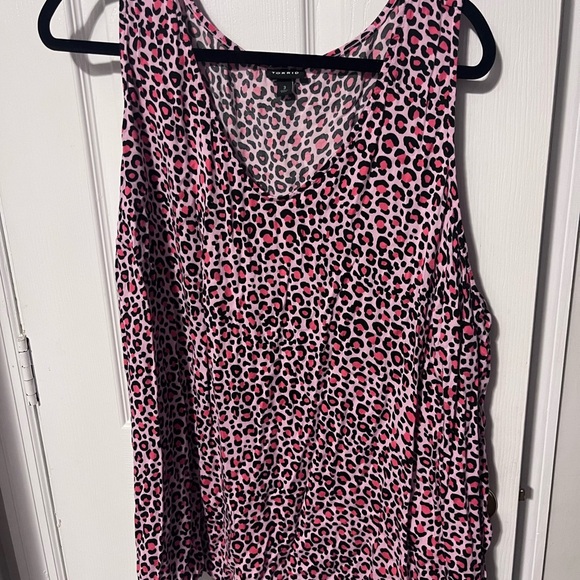 Torrid women’s size 3x Soft-Stretch Challis Tank Leopard Print Sleeveless Top - Picture 3 of 10